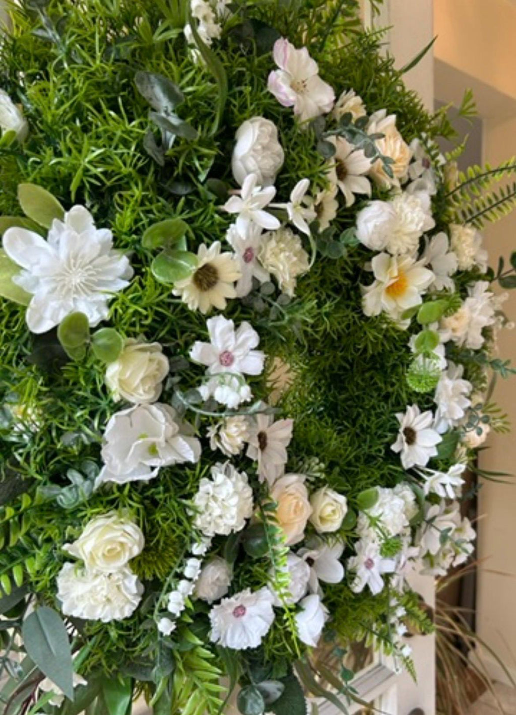 Large White Floral Wreath
