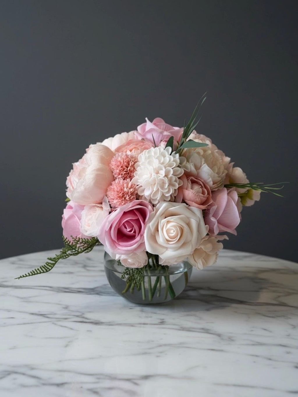 Deluxe Pink Arrangement in a Glass Vase
