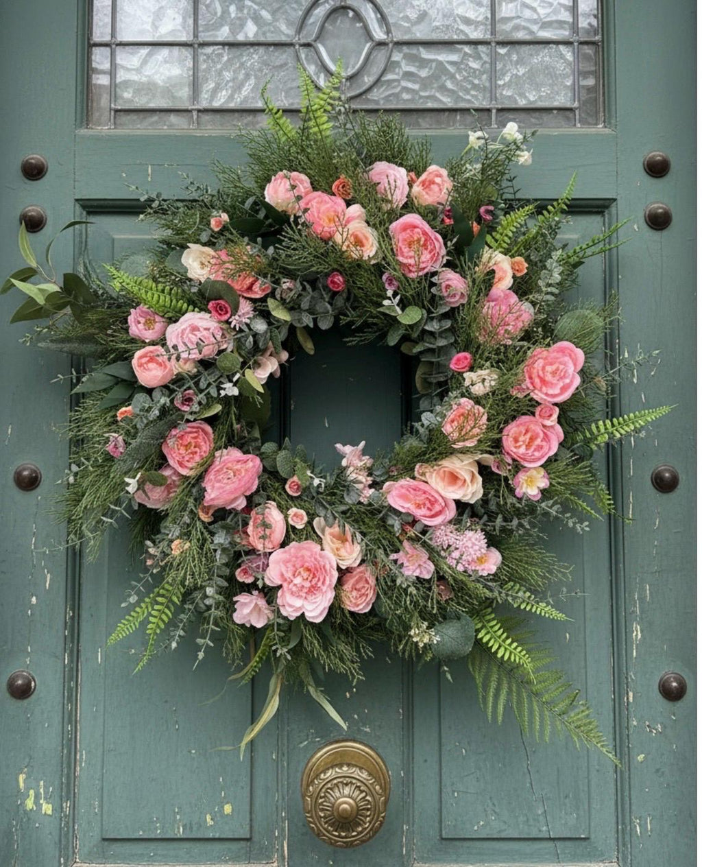 Large Pastel Pink Floral Wreath