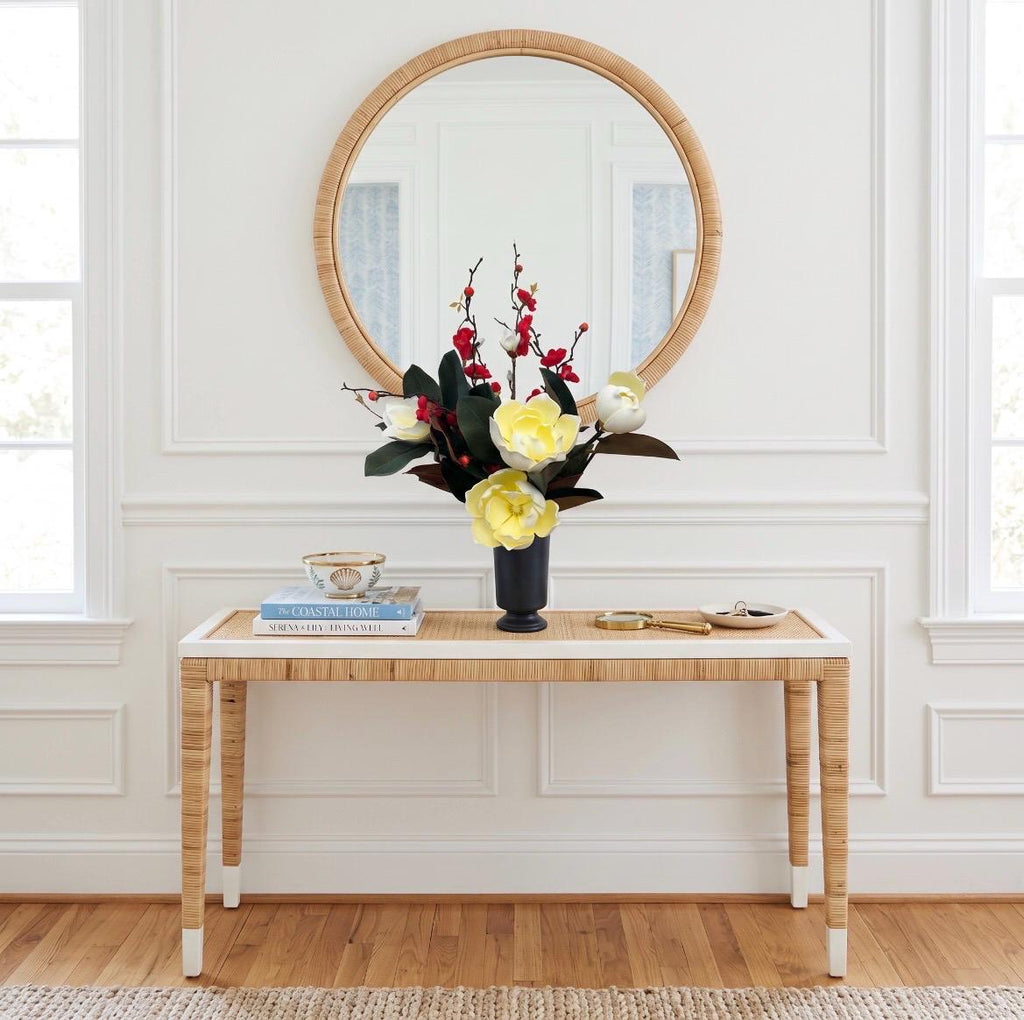 Large Real-Touch Magnolia Arrangement in Ceramic Urn