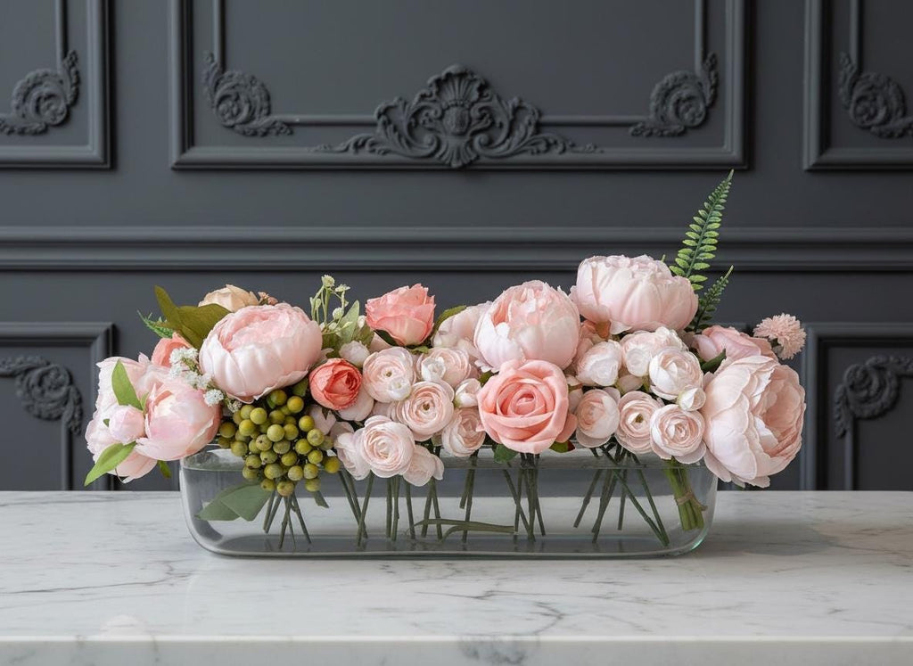 Pink Peony & Rose Floral Arrangement