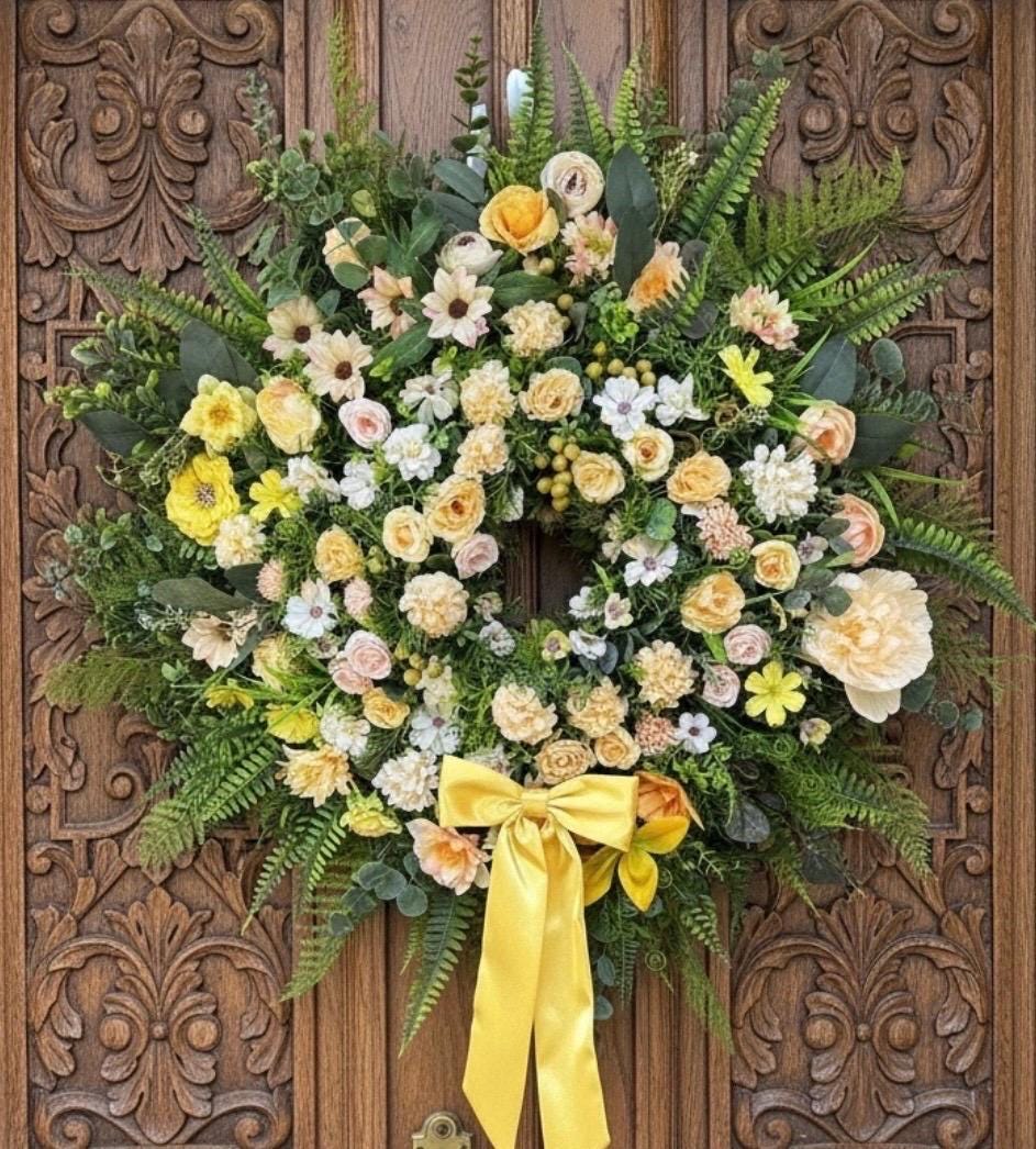 Large Yellow Floral Wreath