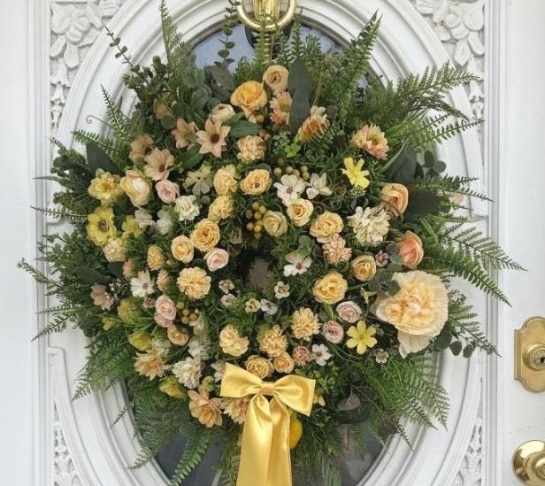 Large Yellow Floral Wreath