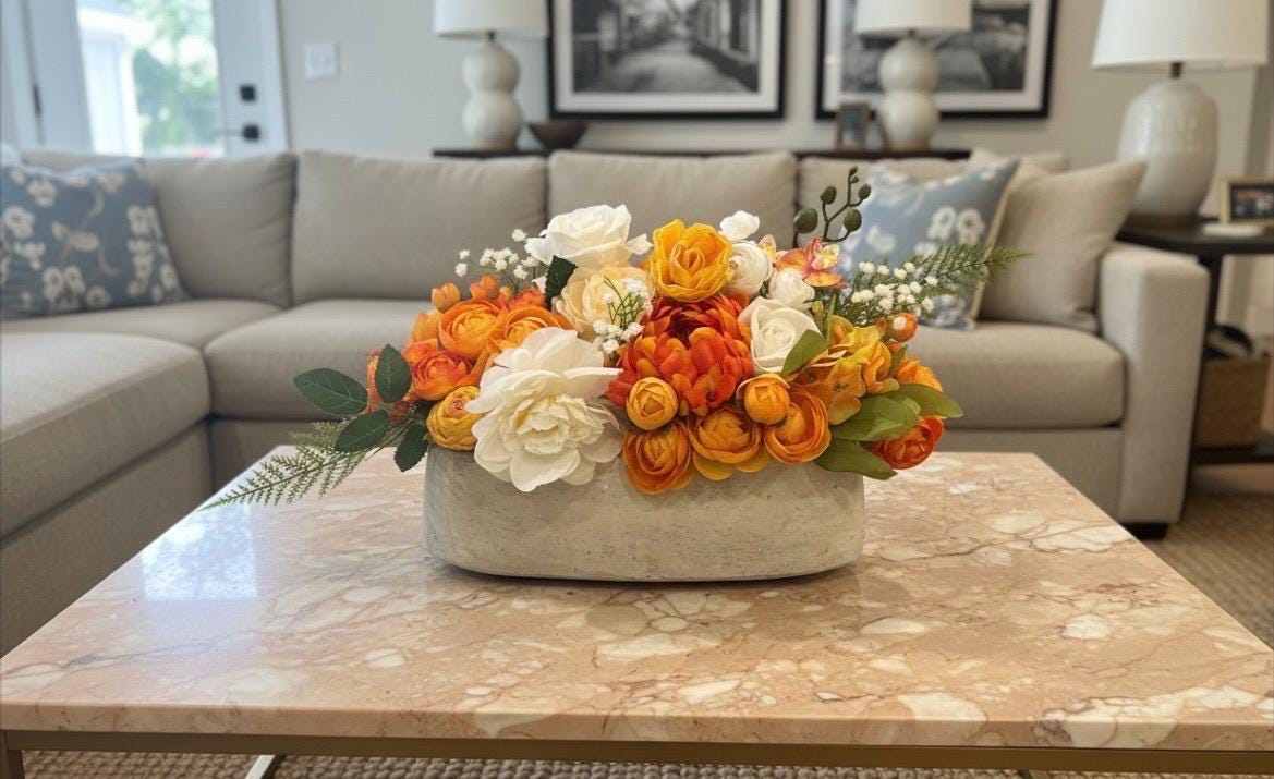 Artificial Fall Floral Arrangement Thanksgiving Decor