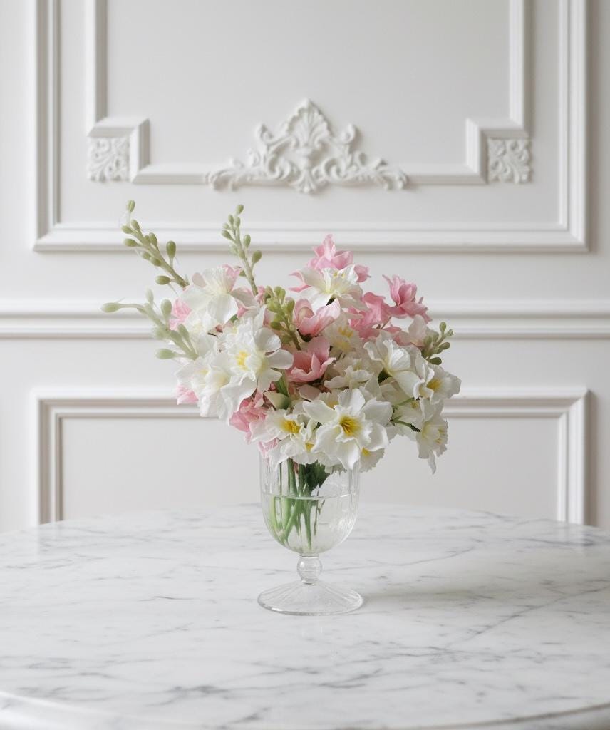 Pink Snapdragon & Paperwhite Arrangement