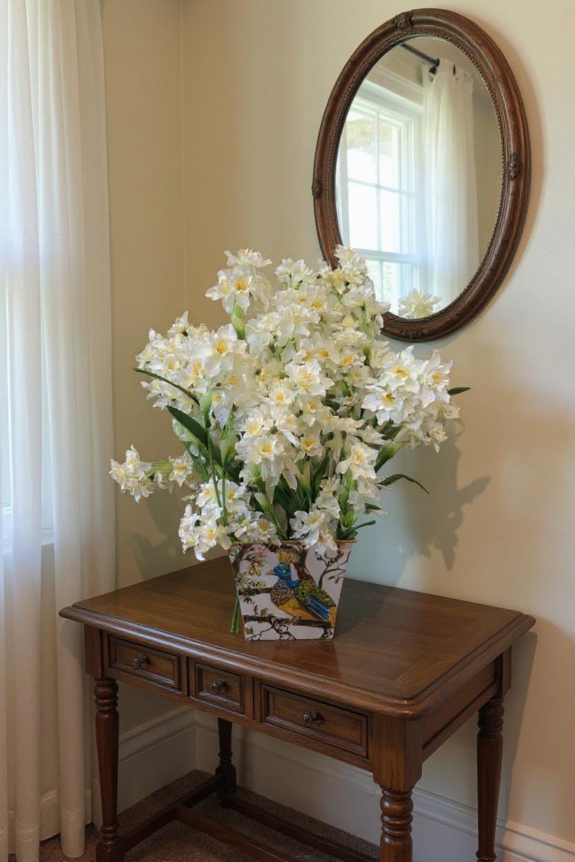 White Paperwhites in Cachepot