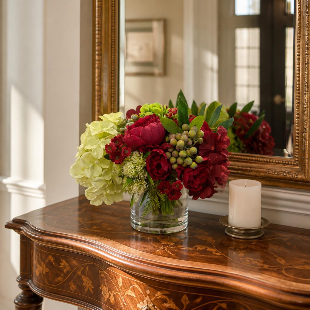 Burgundy Holiday Floral Arrangement