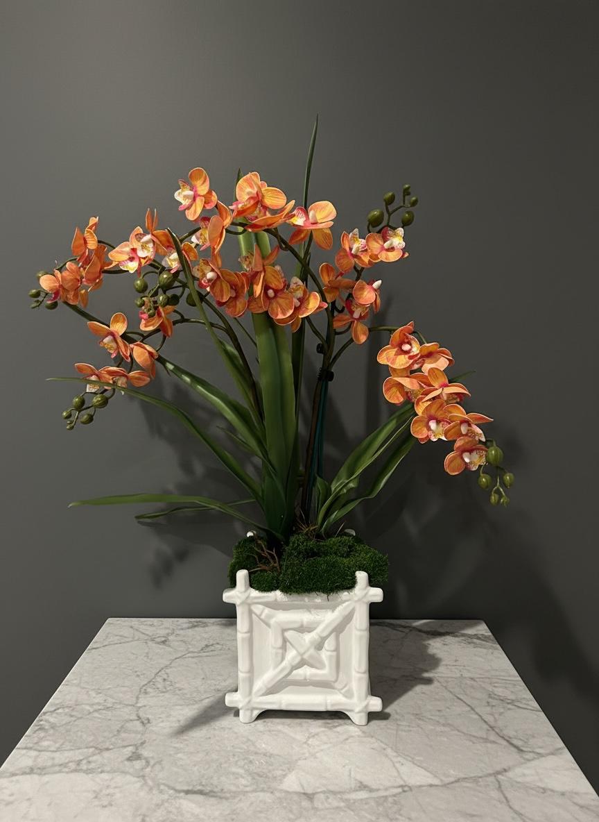 Real Touch Orchid Arrangement in Lily Pulitzer Planter