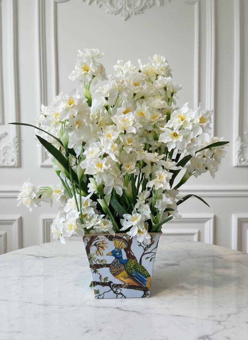 White Paperwhites in Cachepot