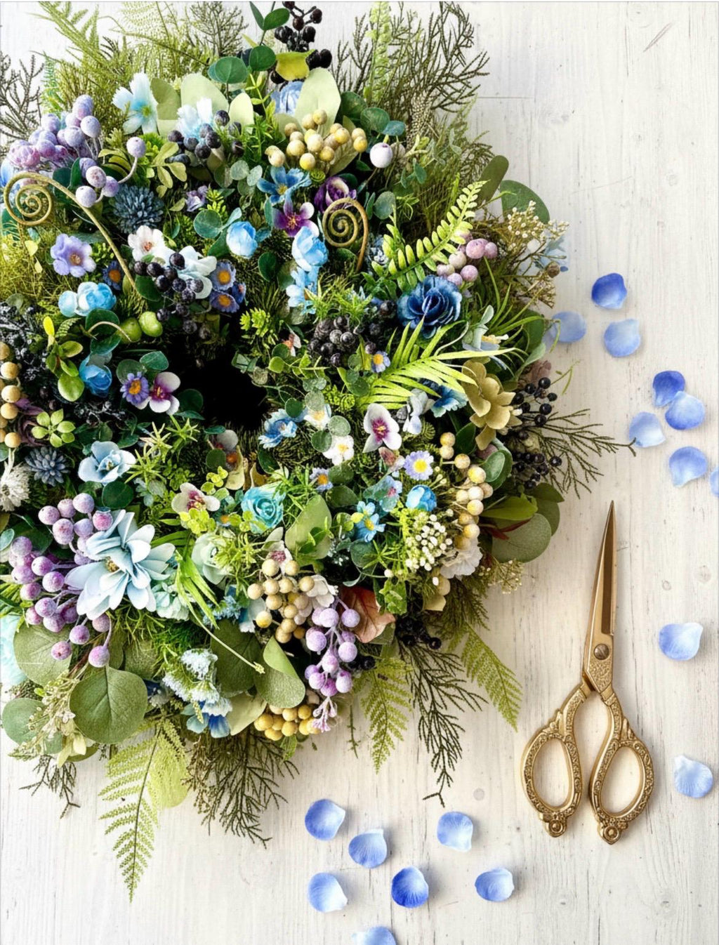Blue Floral Wreath
