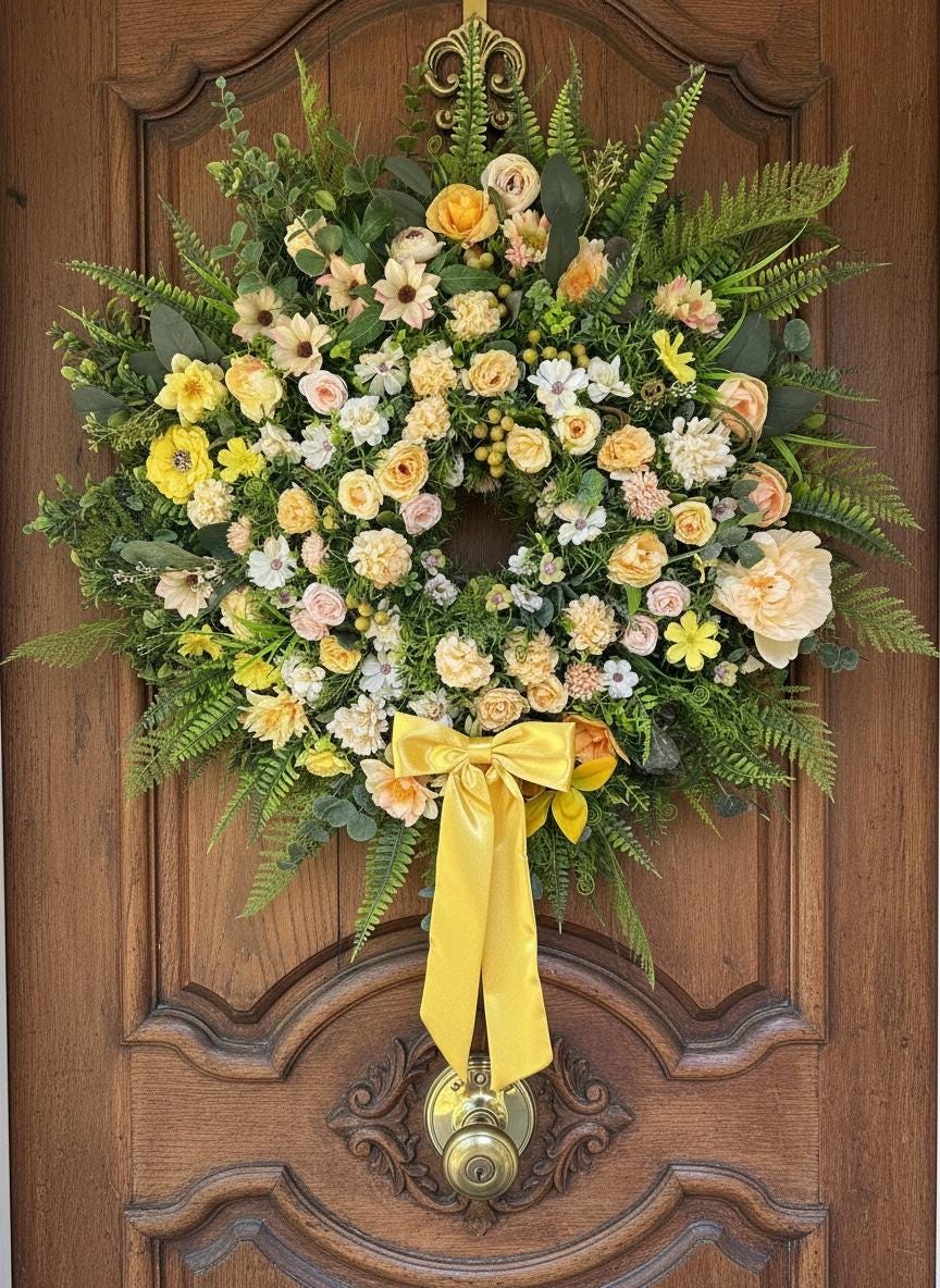 Large Yellow Floral Wreath
