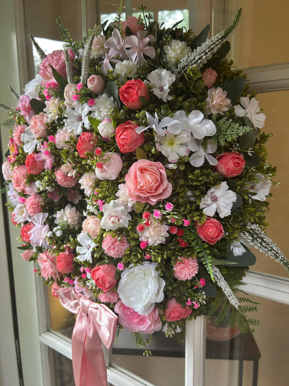 Pink and White Wreath