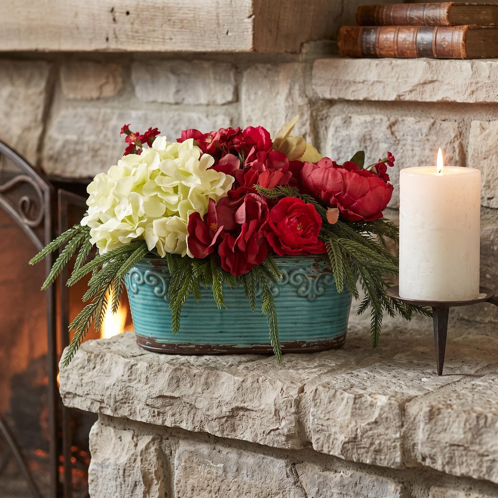 Burgundy Floral Holiday Arrangement