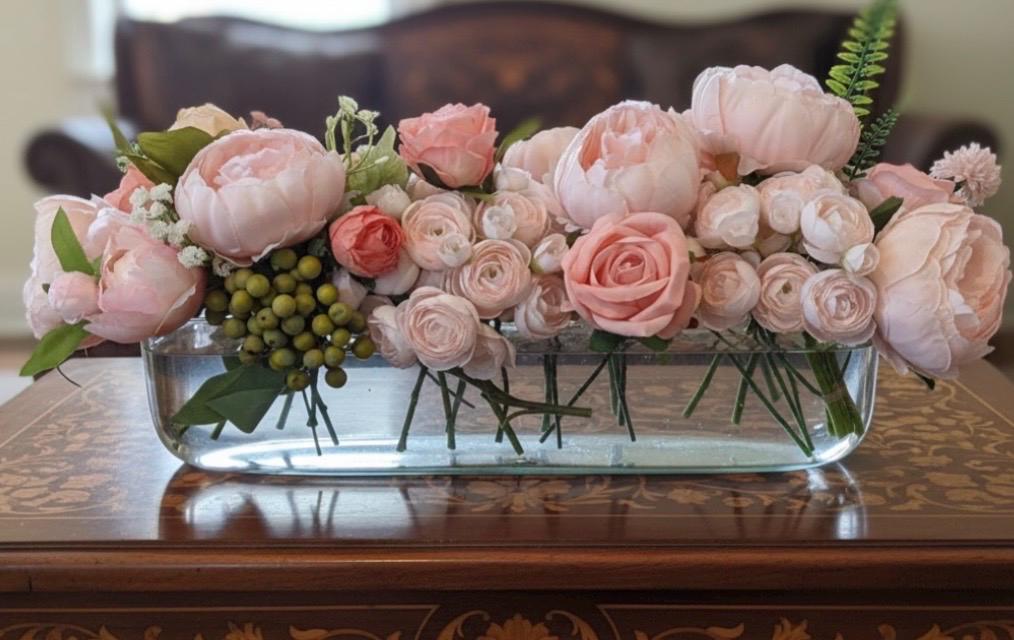Pink Peony & Rose Floral Arrangement