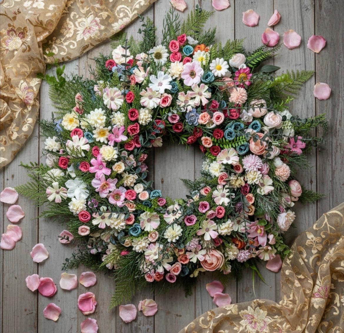 Hand-Crafted Floral Wreath