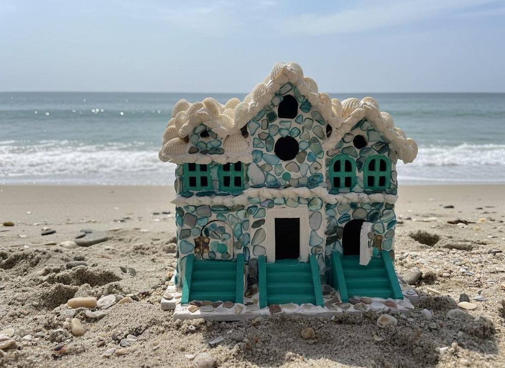 Handmade Seashell Mosaic Birdhouse