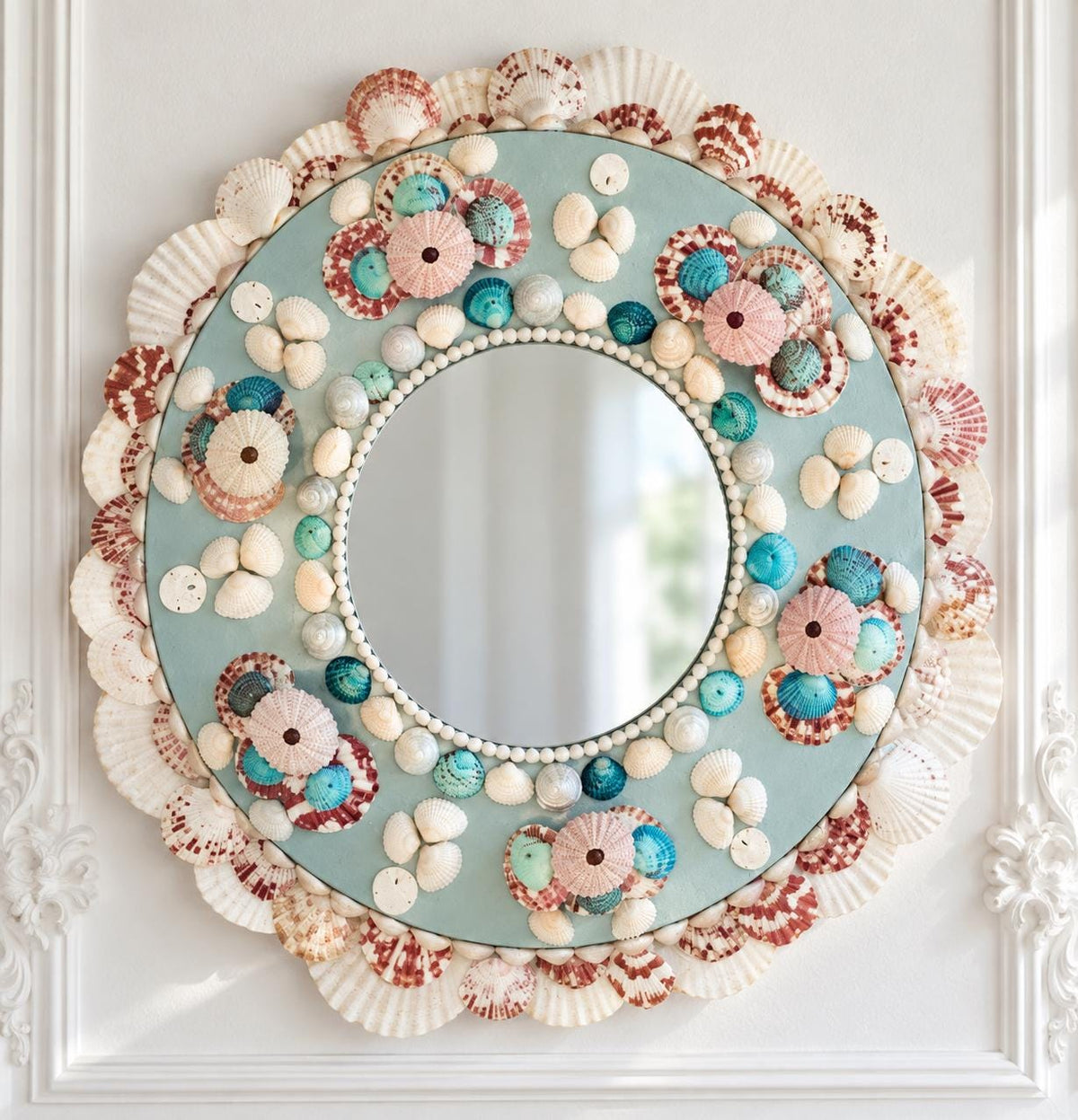 Handcrafted Seashell Wall Mirror