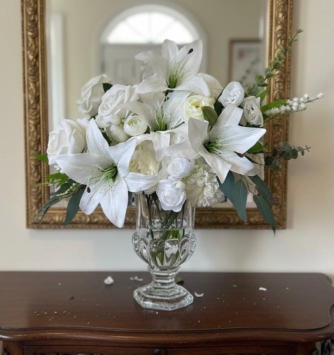 White Lily & Rose Arrangement