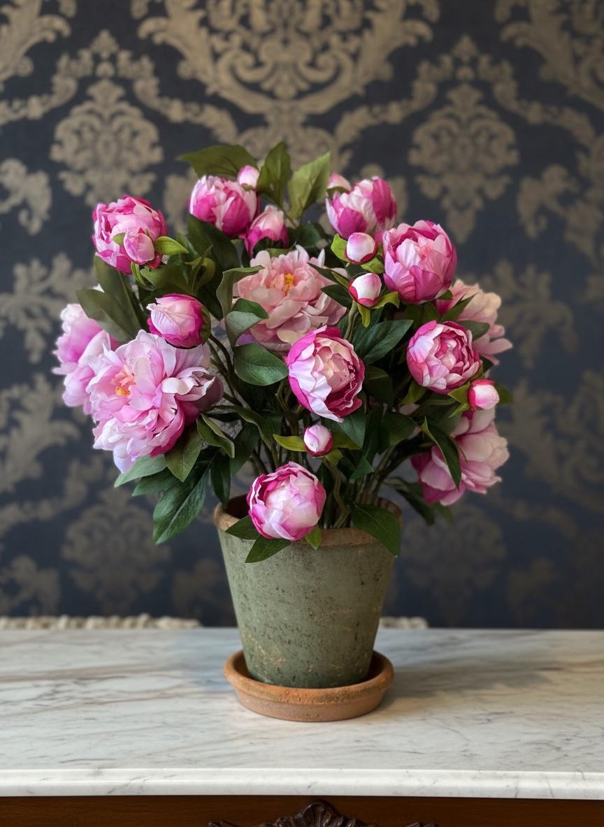 Artificial Peony Plant