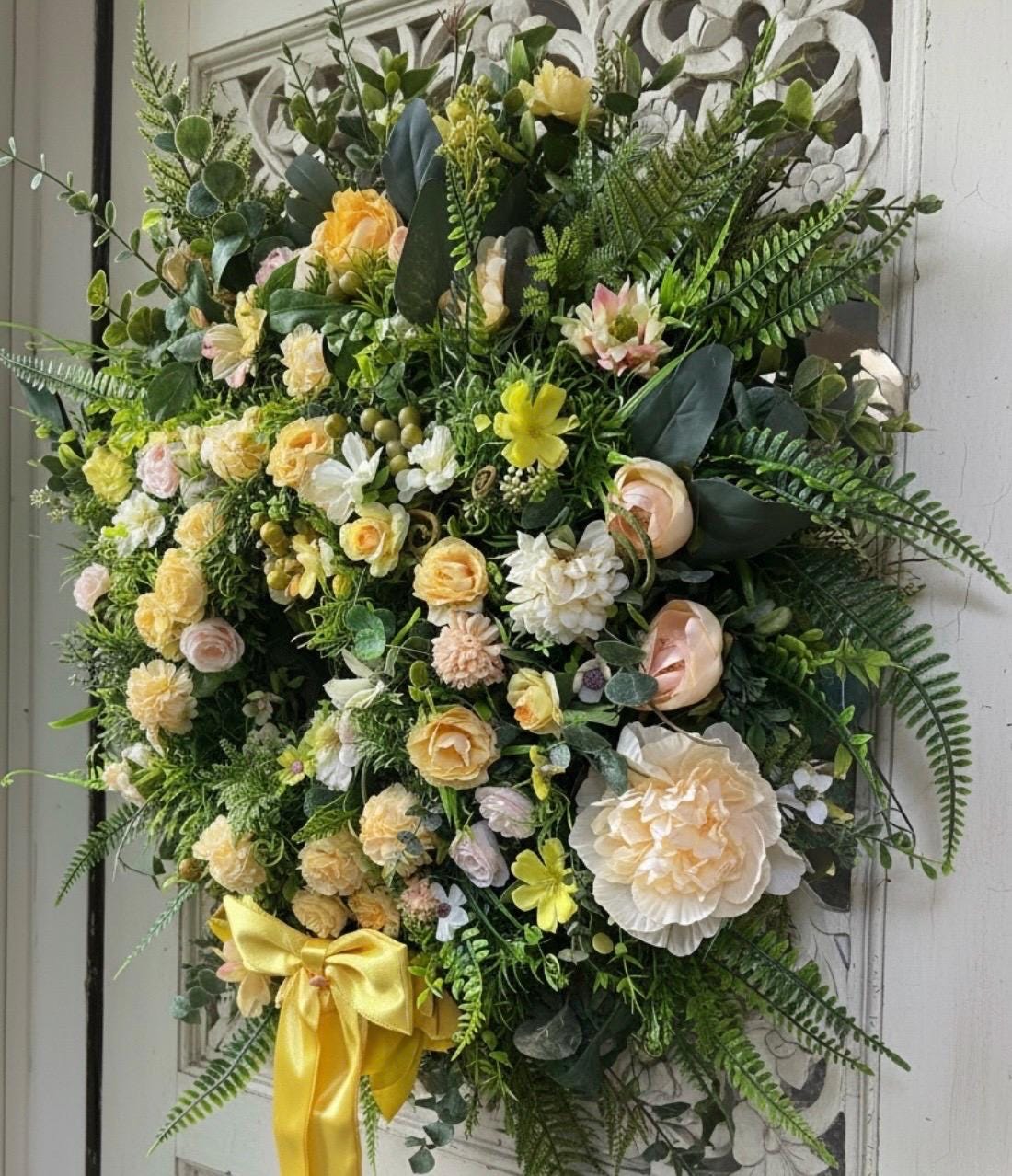 Large Yellow Floral Wreath