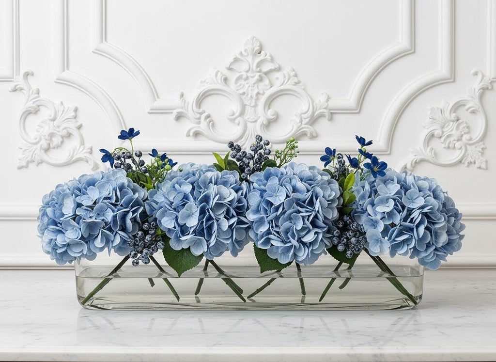 Blue Hydrangea Centerpiece