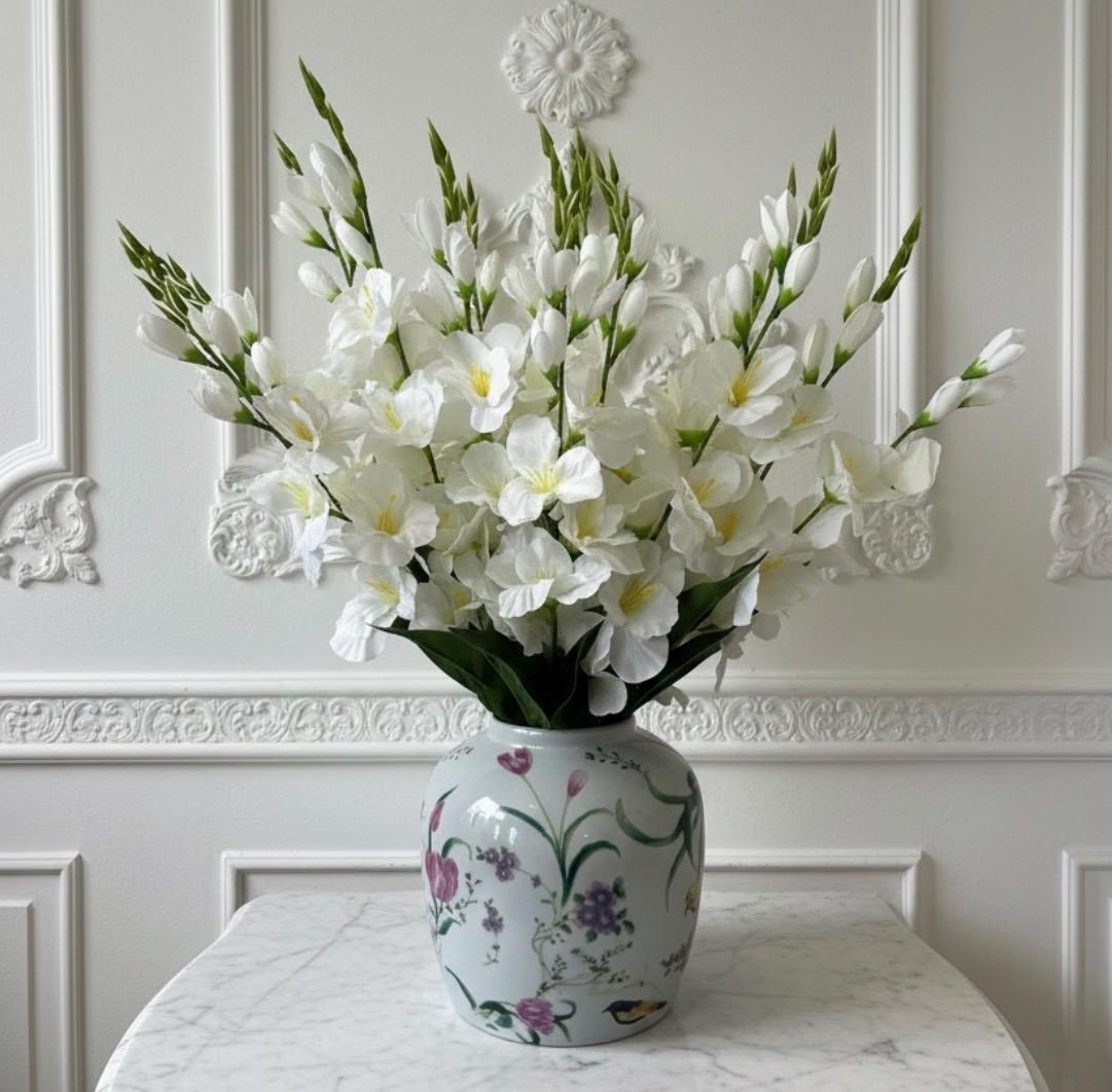 Gladiolas in Bird Vase