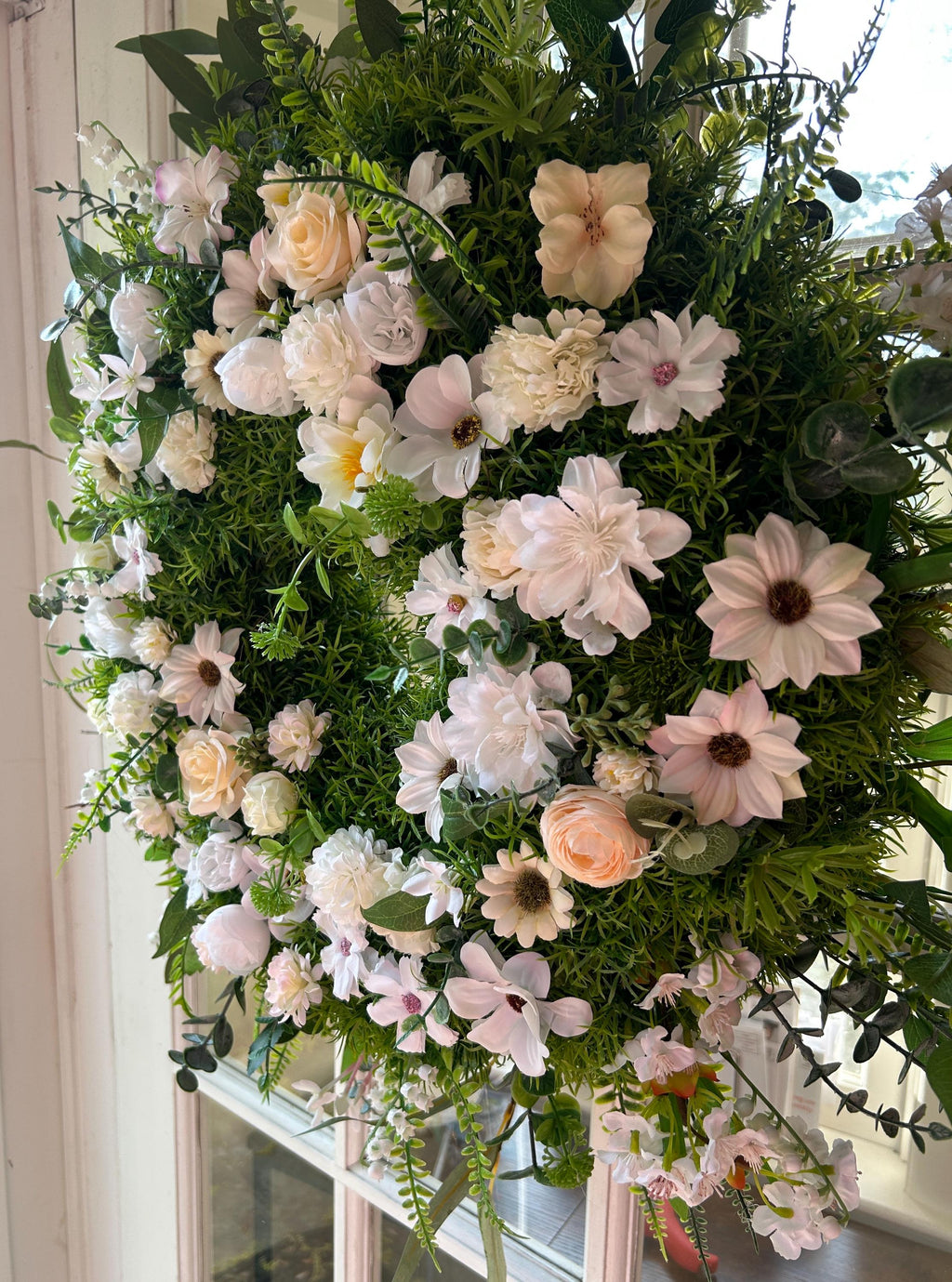 Large White Floral Wreath