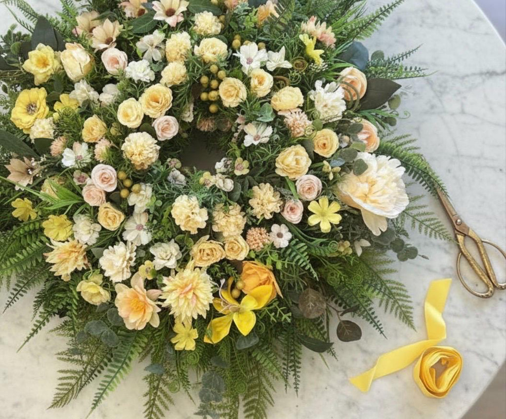 Large Yellow Floral Wreath