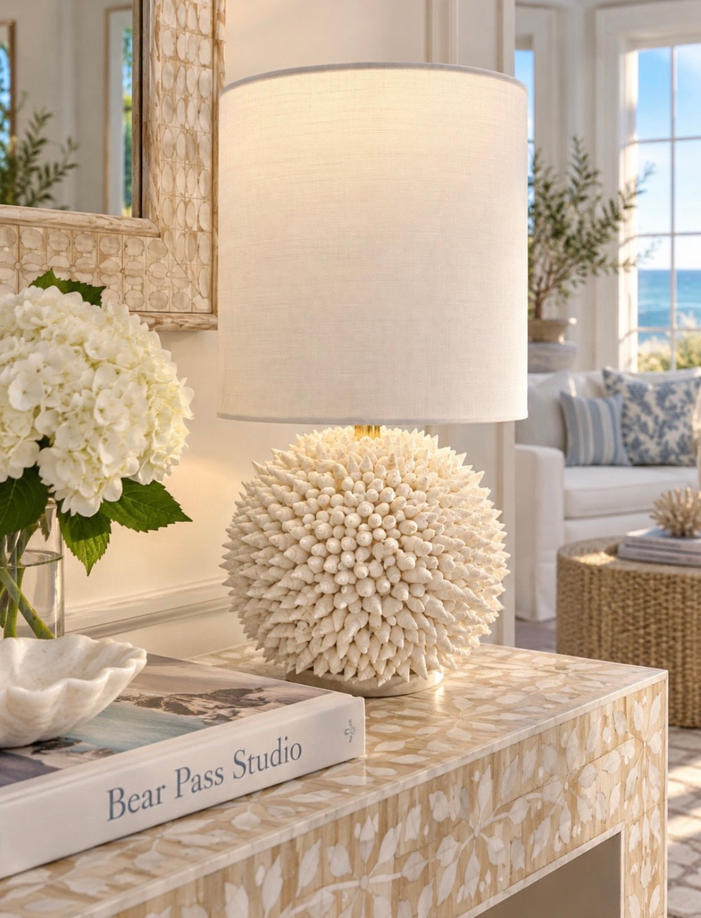 Sculptural Seashell Accent Lamp