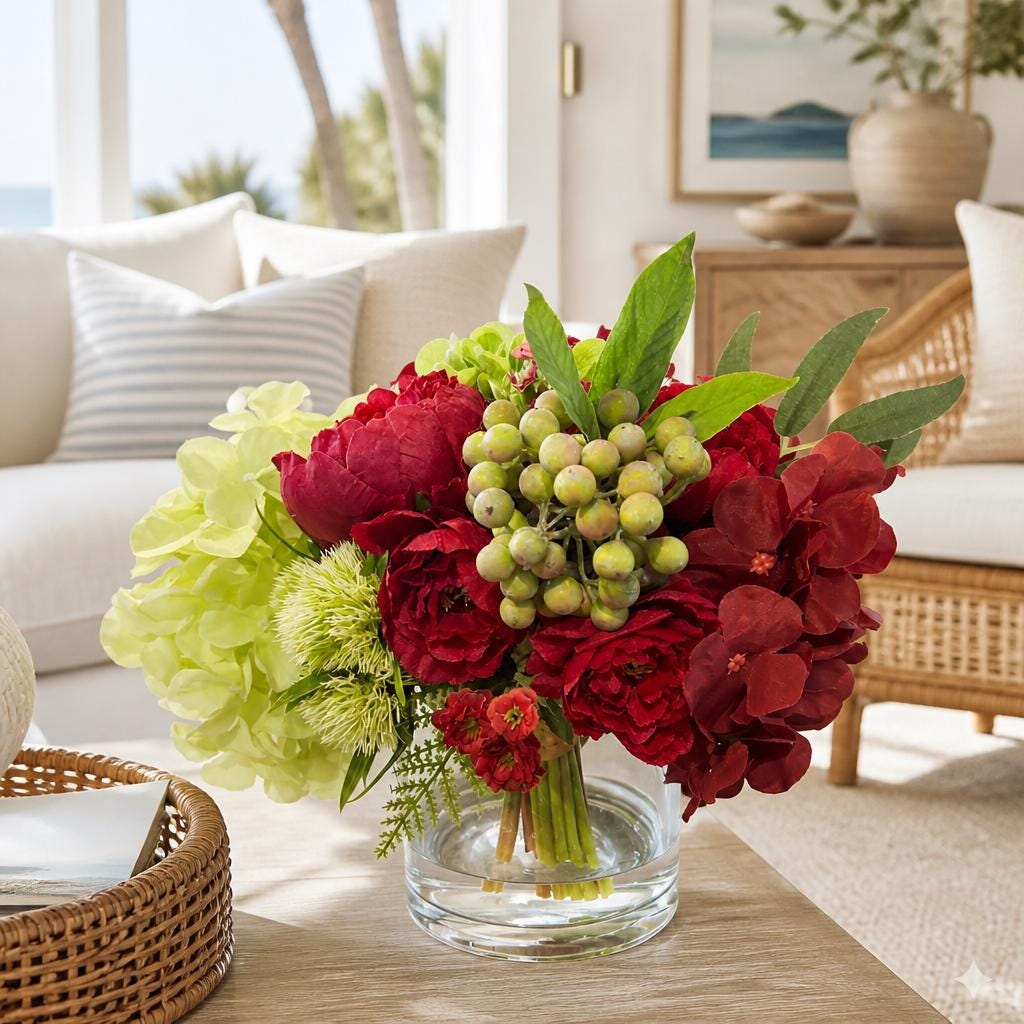 Burgundy Holiday Floral Arrangement