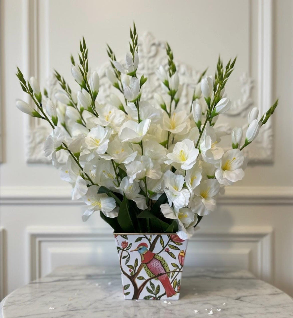 White Gladiolus Arrangement in  Cachepot