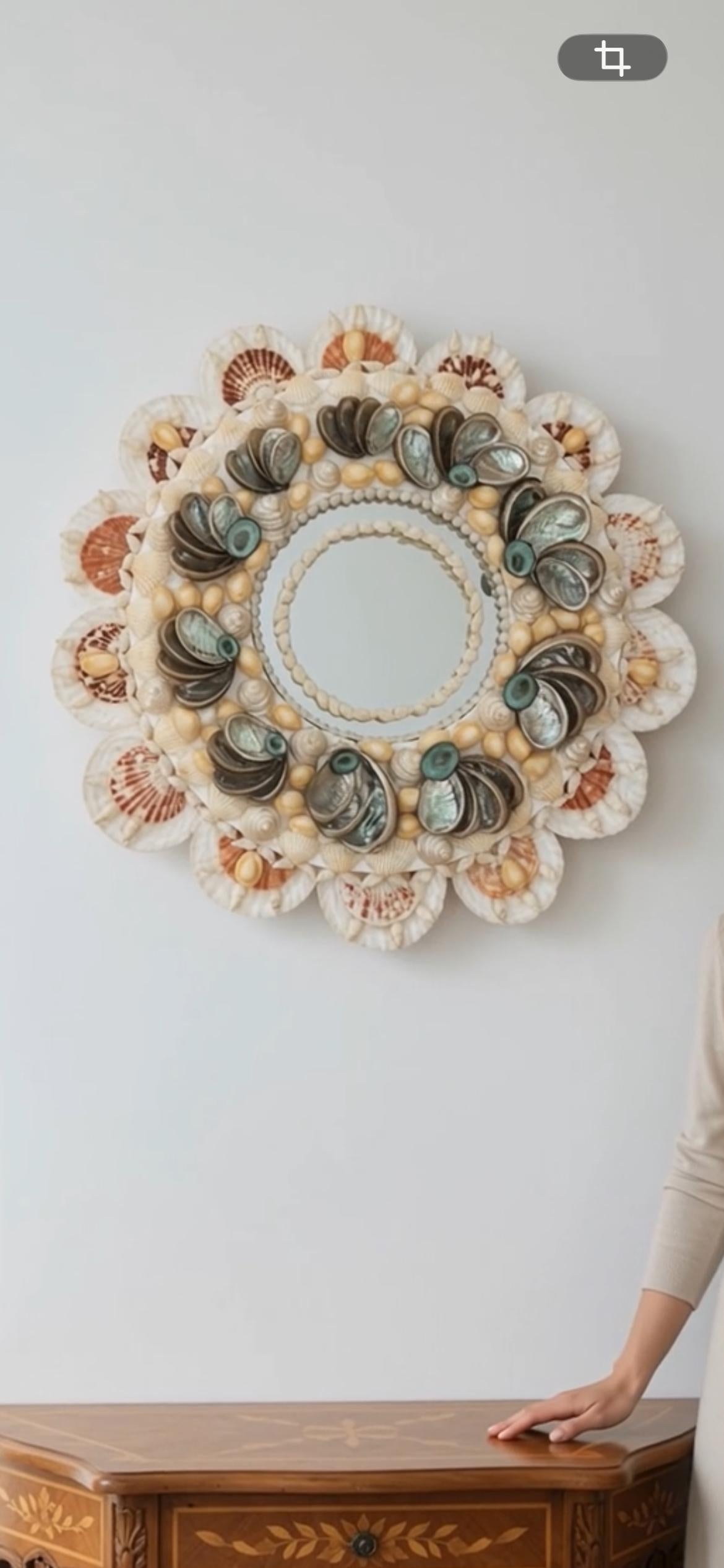 Handcrafted Seashell Wall Mirror
