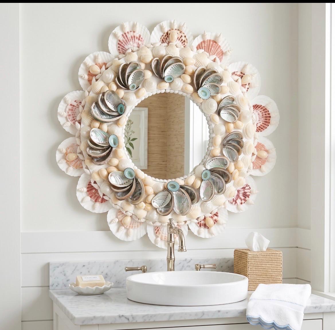 Handcrafted Seashell Wall Mirror