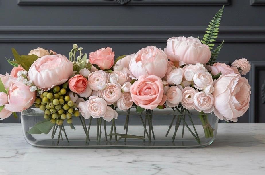 Pink Peony & Rose Floral Arrangement