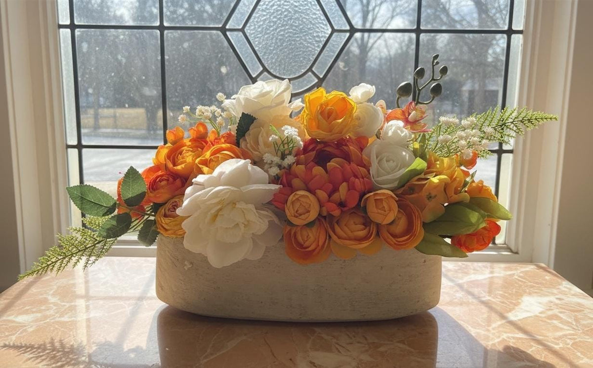 Artificial Fall Floral Arrangement Thanksgiving Decor