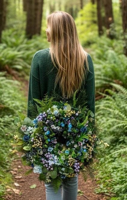 Blue Floral Wreath