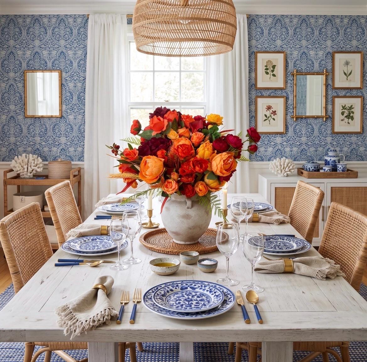 Fall Floral Arrangement in Ceramic Planter