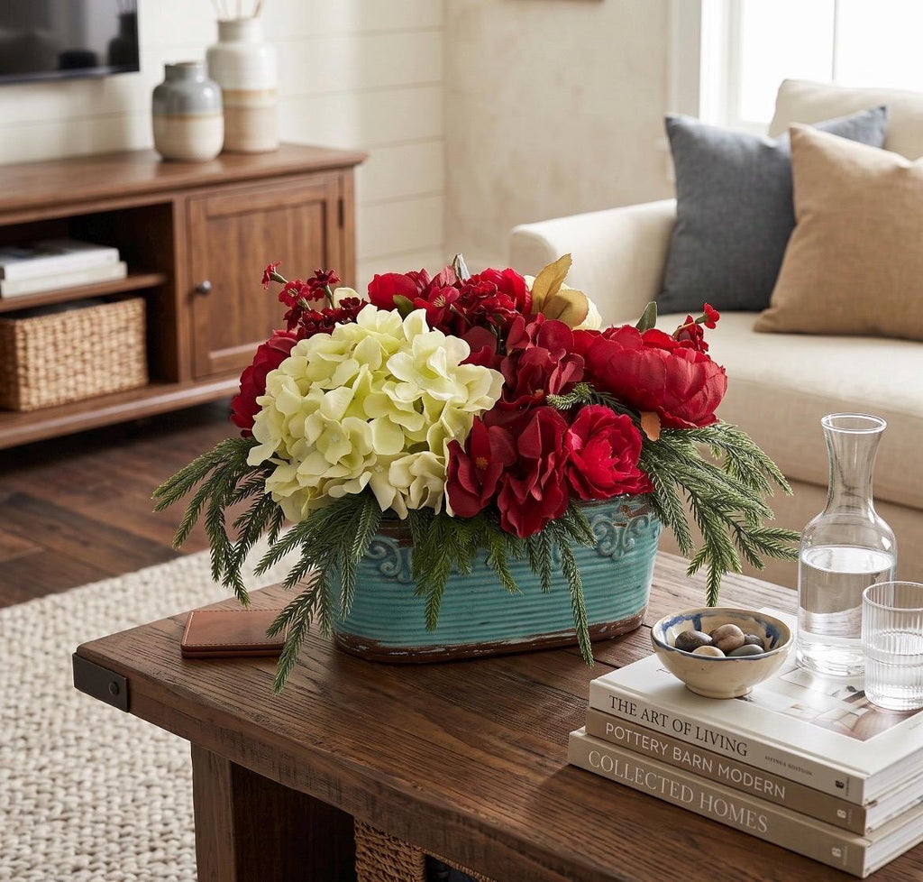 Burgundy Floral Holiday Arrangement