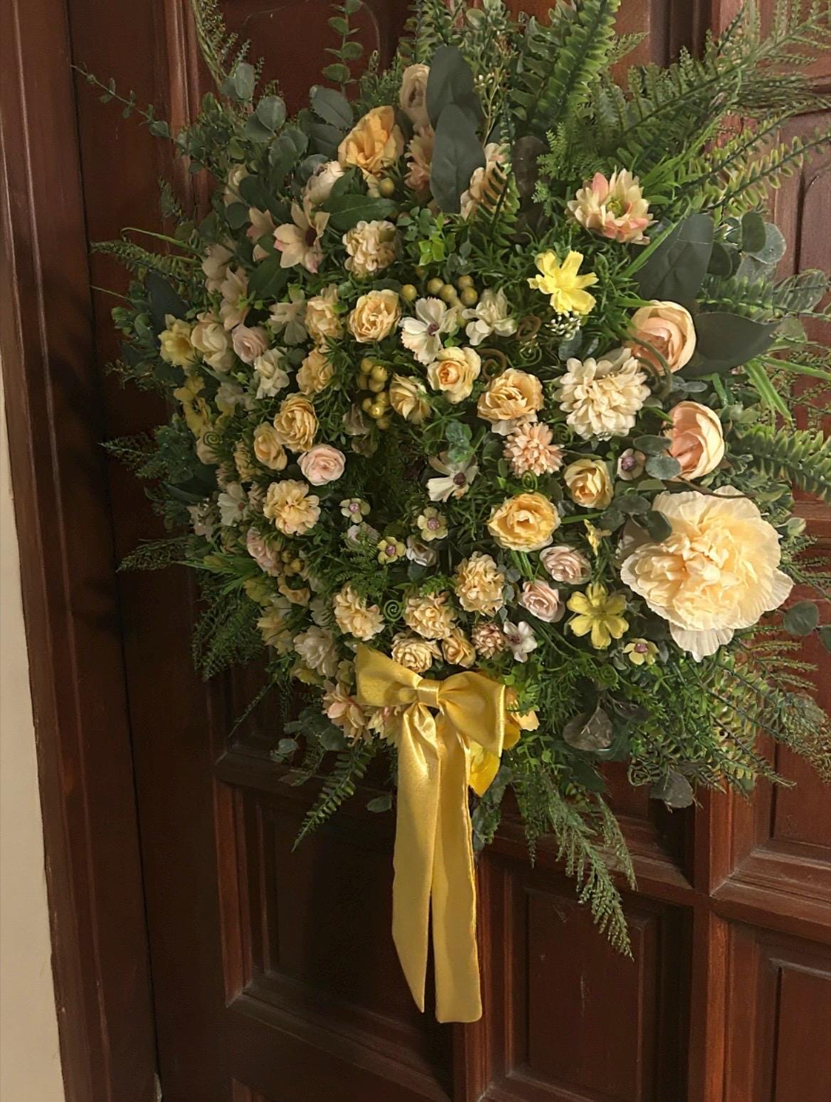 Large Yellow Floral Wreath
