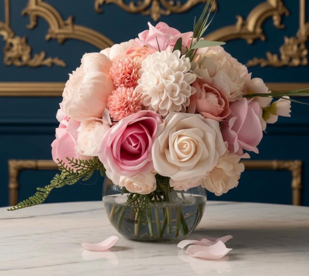 Deluxe Pink Arrangement in a Glass Vase