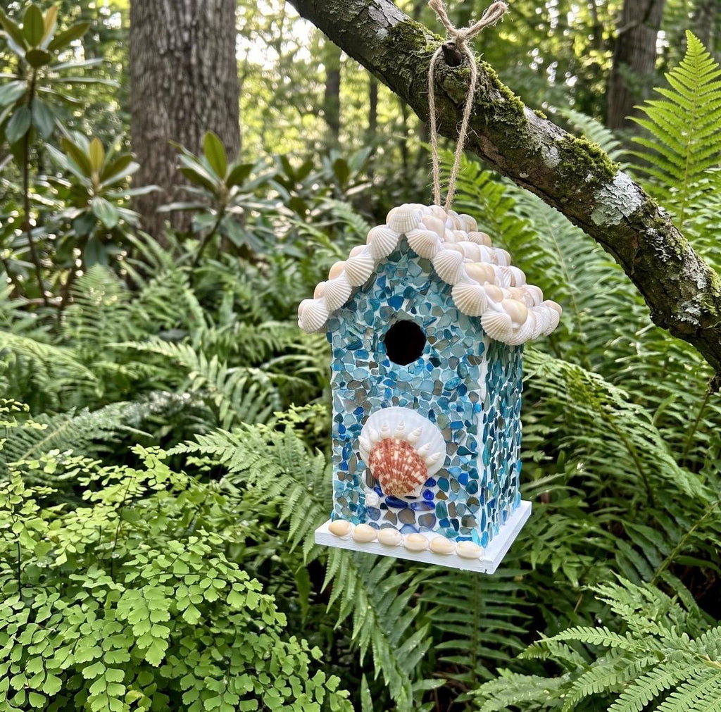 Handcrafted Coastal Seashell Birdhouse