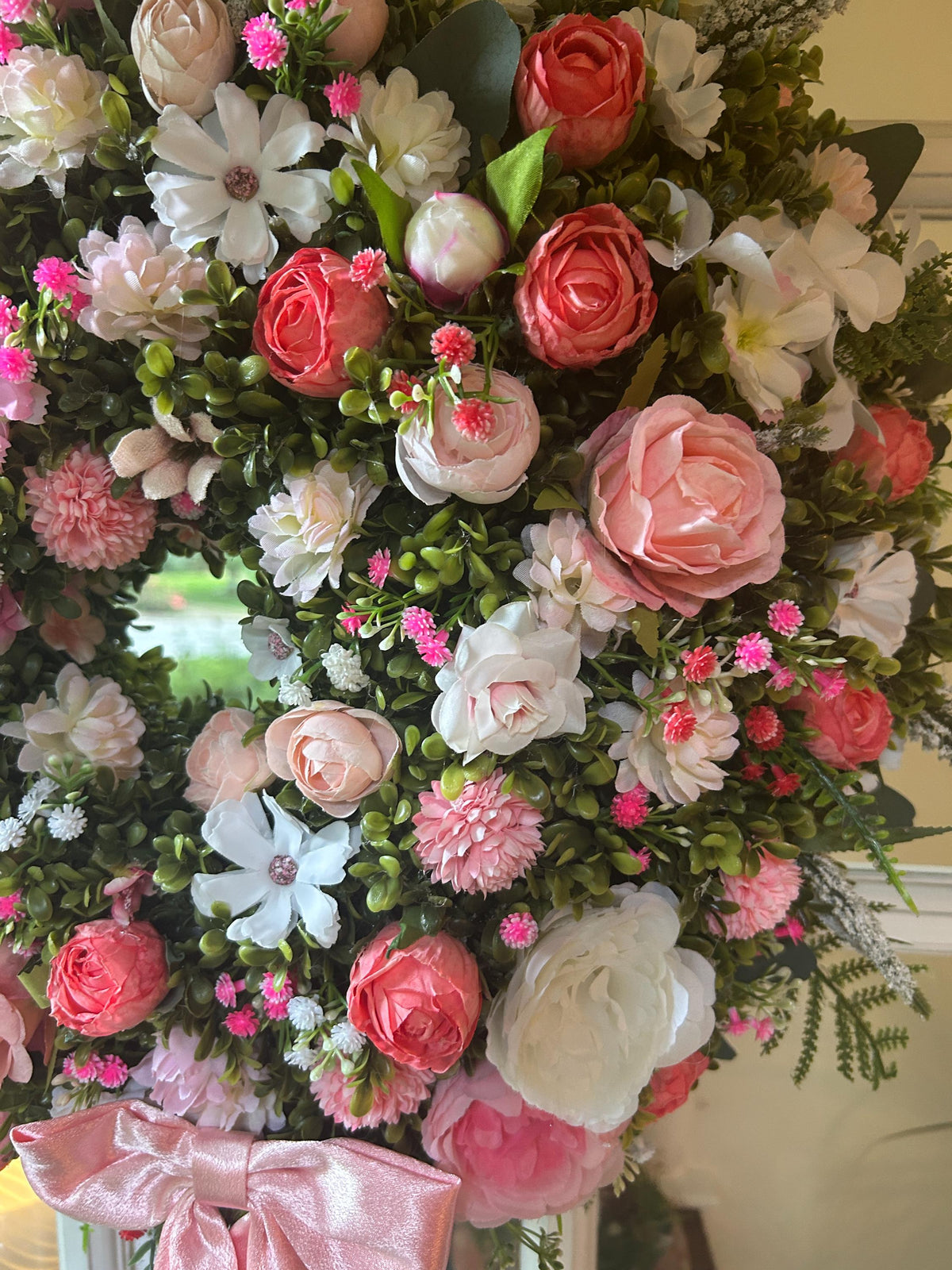 Pink and White Wreath