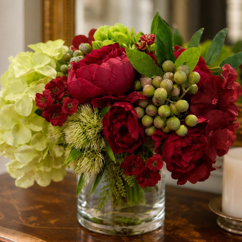 Burgundy Holiday Floral Arrangement