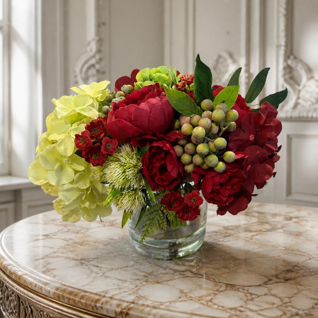 Burgundy Holiday Floral Arrangement