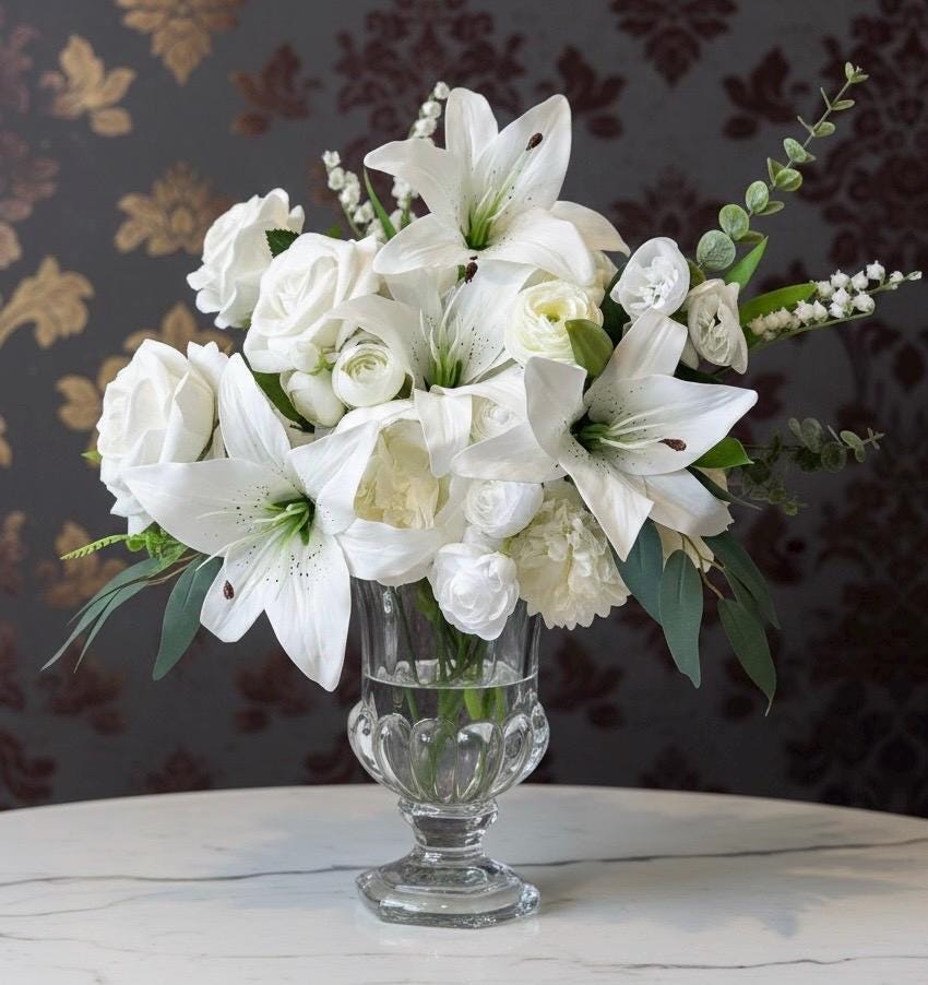 White Lily & Rose Arrangement
