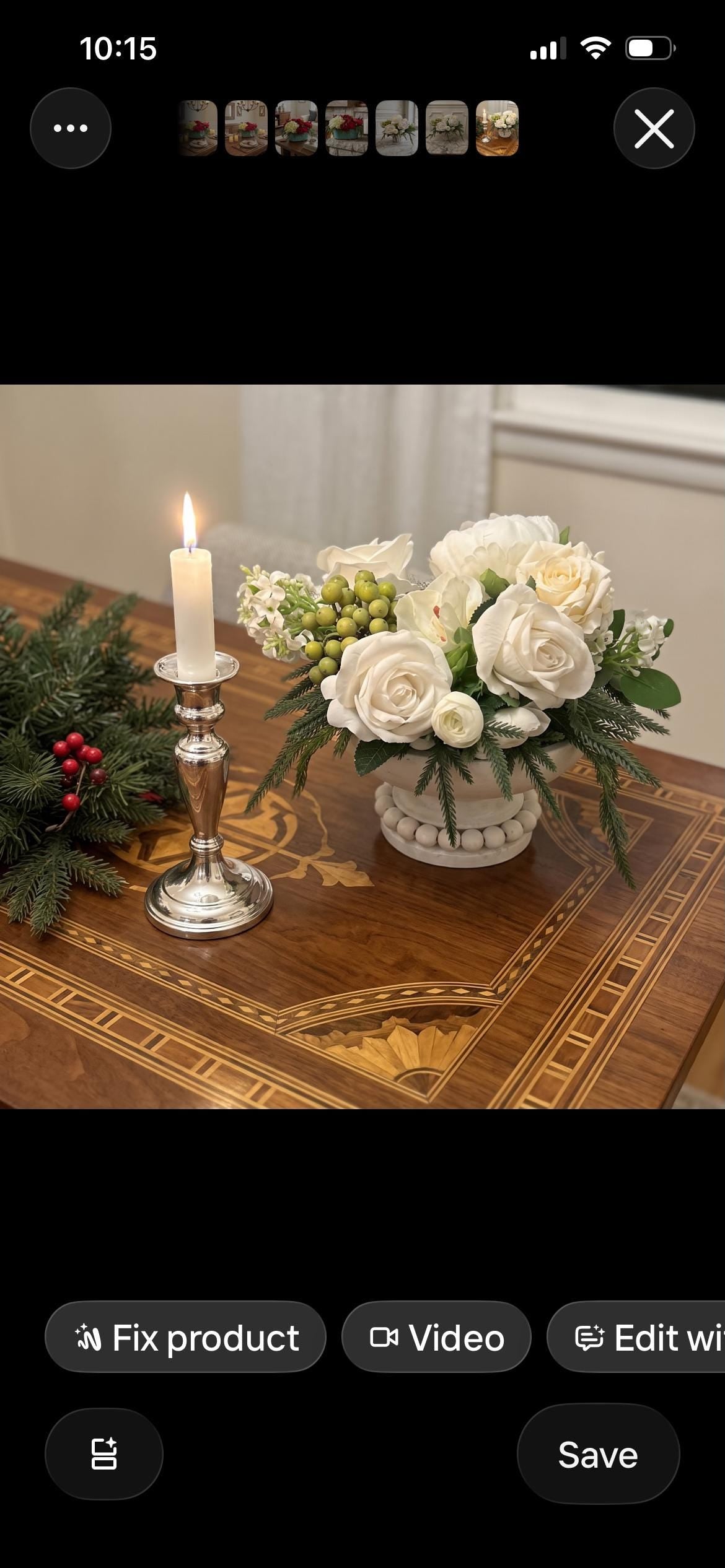 Holiday Floral Arrangement in Pedestal Planter