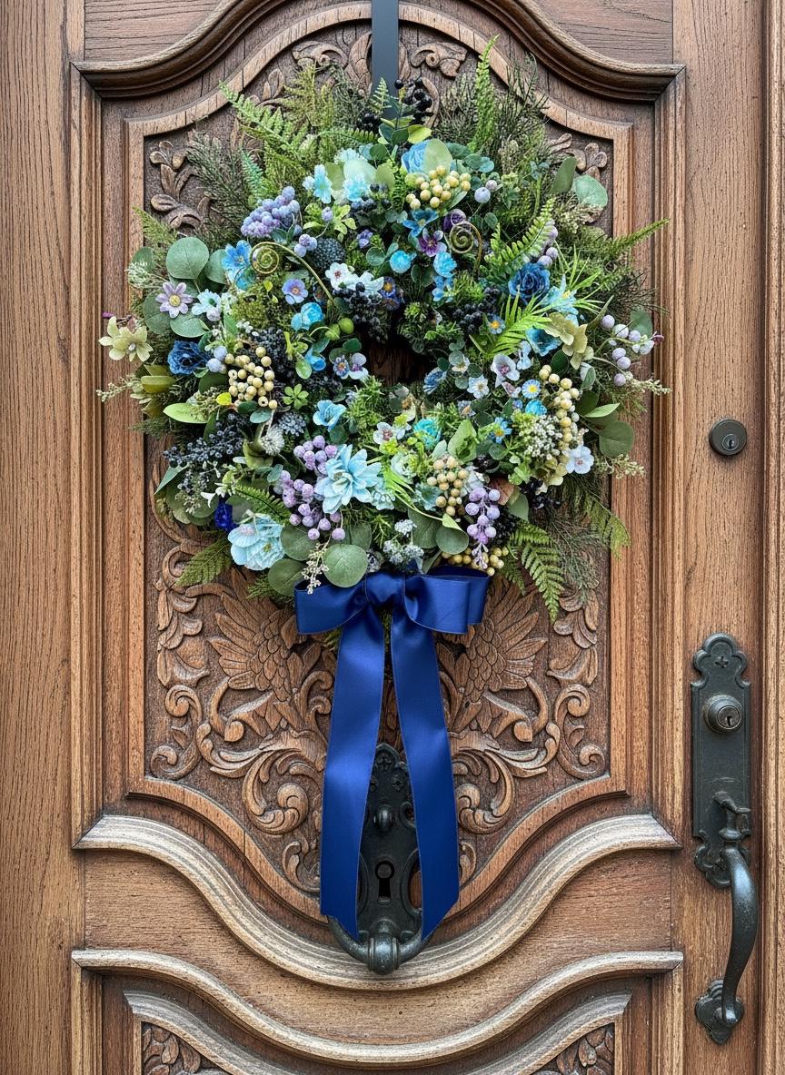 Blue Floral Wreath