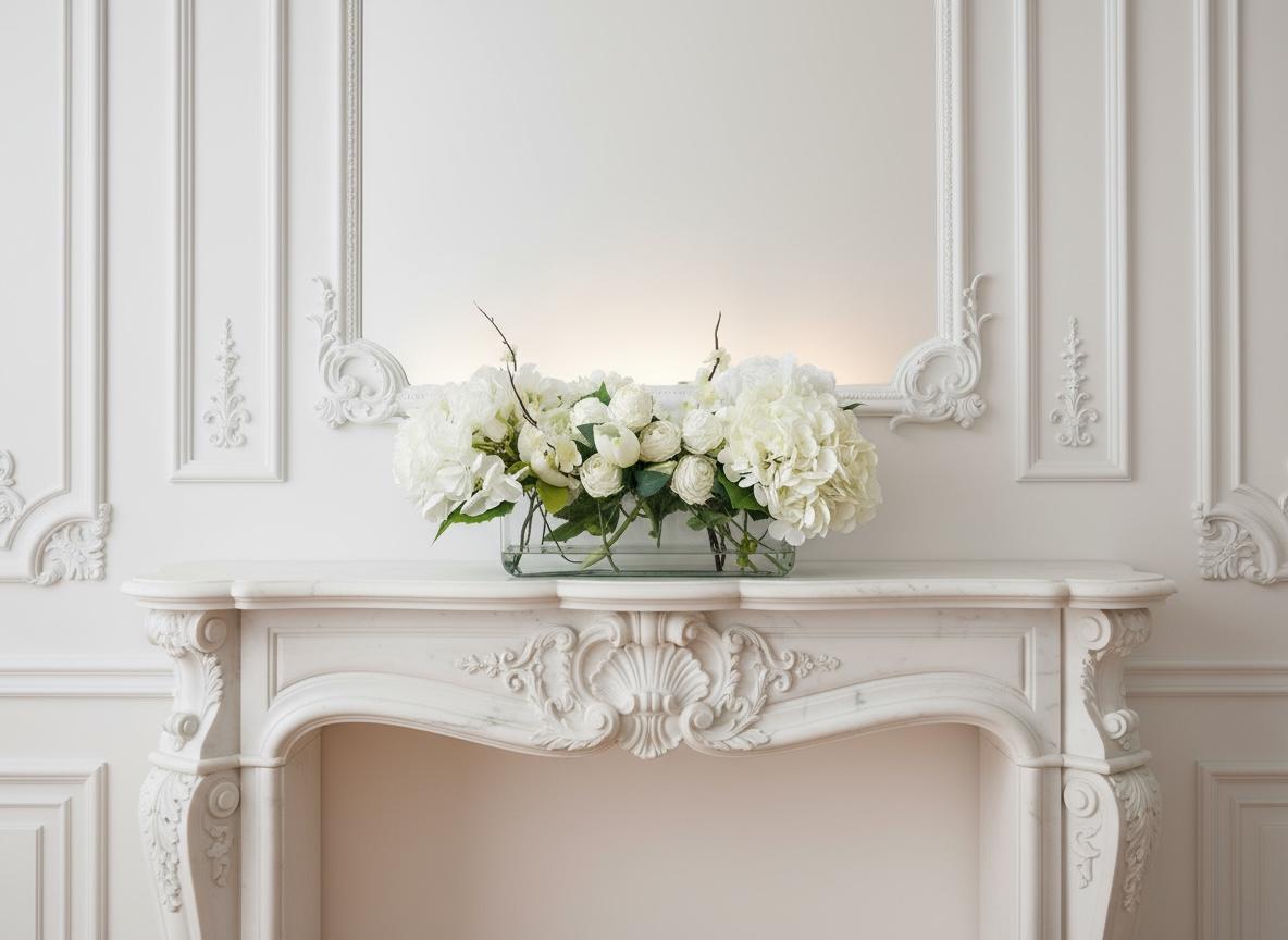 White Hydrangea & Rose Centerpiece