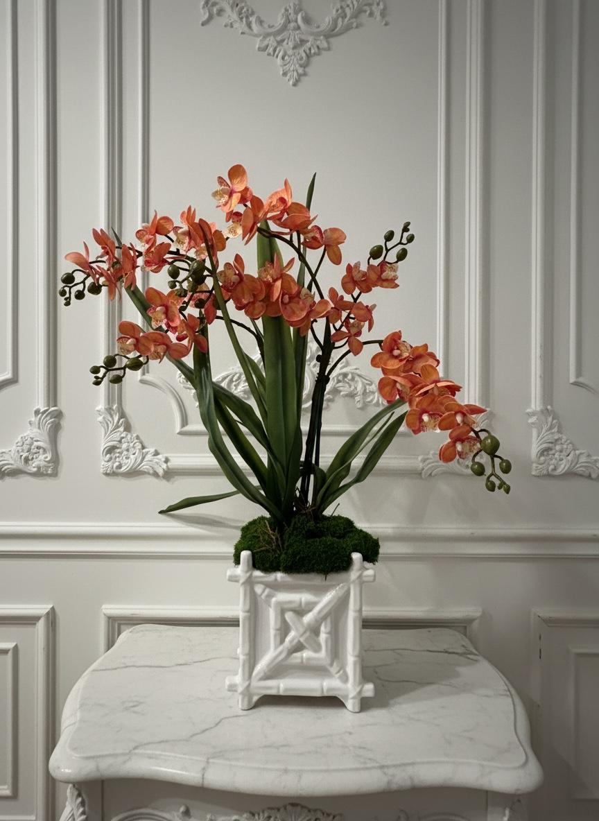 Real Touch Orchid Arrangement in Lily Pulitzer Planter