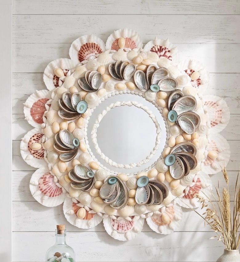 Handcrafted Seashell Wall Mirror